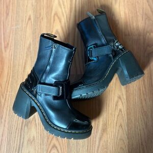 Dr. Martens Gaya Alternative Leather Heeled Chelsea Lace-up Boots Size 6